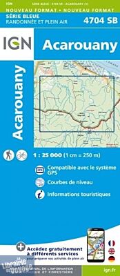 I.G.N. Carte au 1-25.000ème - Série bleue - 4704SB - Acarouany 