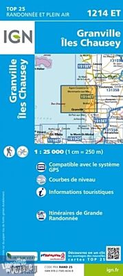I.G.N - Carte au 1-25.000ème - TOP 25 - 1214ET - Granville - Iles Chausey