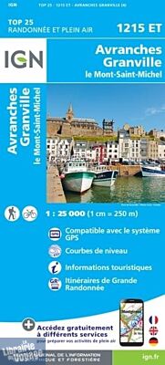 I.G.N - Carte au 1-25.000ème - TOP 25 - 1215ET - Avranches - Granville - le Mont-Saint-Michel