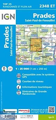 I.G.N. Carte au 1-25.000ème - TOP 25 - 2348ET - Prades - Saint-Paul-de-Fenouillet 