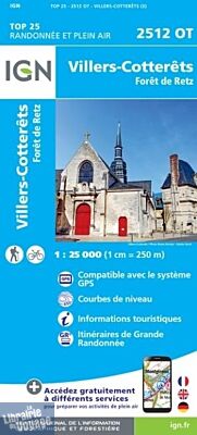 I.G.N - Carte au 1-25.000ème - TOP 25 - 2512OT - Villers-Cotterêts - Forêt de Retz