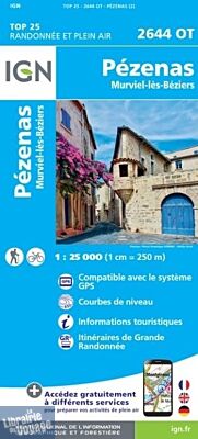 I.G.N - Carte au 1-25.000ème - TOP 25 - 2644OT - Pézenas - Murviel-Les-Béziers