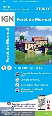 I.G.N - Carte au 1-25.000ème - TOP 25 - 2706OT - Forët de Mormal