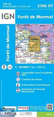 I.G.N - Carte au 1-25.000ème - TOP 25 - 2706OT - Forët de Mormal