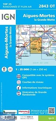 I.G.N. Carte au 1-25.000ème - TOP 25 - 2843OT - Aigues-Mortes- la Grande-Motte