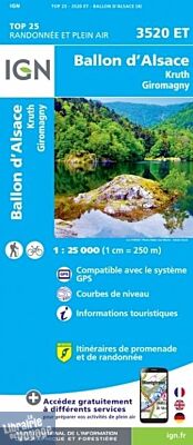I.G.N - Carte au 1-25.000ème - TOP 25 - 3520ET - Ballon D'Alsace - Kruth - Giromagny