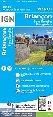 I.G.N - Carte au 1-25.000ème - TOP 25 - 3536OT - Briançon - Serre Chevalier - Montgenèvre
