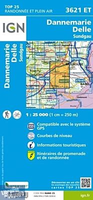 I.G.N - Carte au 1-25.000ème - TOP 25 - 3621ET - Dannemarie - Delle - Sundgau