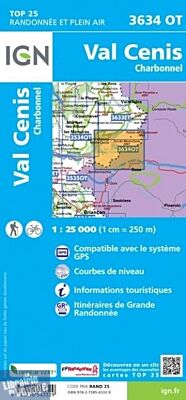 I.G.N - Carte au 1-25.000ème - TOP 25 - 3634OT - Val Cenis - Charbonnel