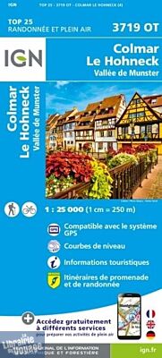 I.G.N - Carte au 1-25.000ème - TOP 25 - 3719OT - Colmar - Le Hohneck - Vallée de Munster