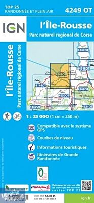 I.G.N - Carte au 1-25.000ème - TOP 25 - 4249OT - L'île Rousse - PNR de Corse