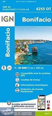 I.G.N - Carte au 1-25.000ème - TOP 25 - 4255OT - Bonifacio
