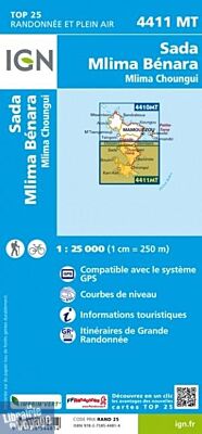 I.G.N. Carte au 1-25.000ème - TOP 25 - 4411MT - Sada Mlima Bénara- Mlima Choungui (Mayotte - Sud)