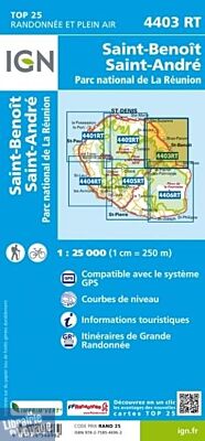 I.G.N - Carte au 1-25.000ème - TOP 25 - 4403 RT - Saint-Benoit - Saint-André - Parc National de la Réunion