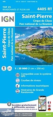 I.G.N - Carte au 1-25.000ème - TOP 25 - 4405RT - Saint Pierre - Cirque de Cilaos - Parc National de la Réunion 