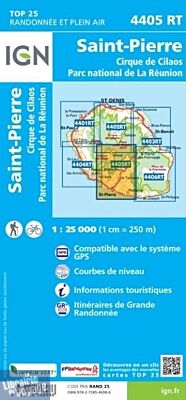 I.G.N - Carte au 1-25.000ème - TOP 25 - 4405RT - Saint Pierre - Cirque de Cilaos - Parc National de la Réunion 