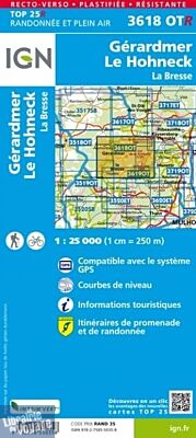 I.G.N - Carte au 1-25.000ème - TOP 25 - 3618OTR (résistante) - Gerardmer - Le Honeck - La Bresse
