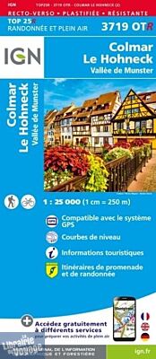 I.G.N - Carte au 1-25.000ème - TOP 25 - 3719OTR (résitante) - Colmar - Le Hohneck - Vallée de Munster
