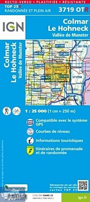 I.G.N - Carte au 1-25.000ème - TOP 25 - 3719OTR (résitante) - Colmar - Le Hohneck - Vallée de Munster