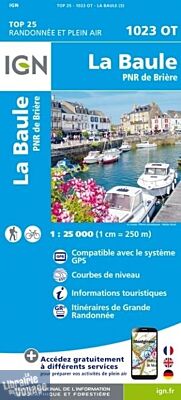 I.G.N - Carte au 1-25.000ème - TOP 25 - 1023OT - La Baule - P.N.R de Brière