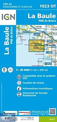 I.G.N - Carte au 1-25.000ème - TOP 25 - 1023OT - La Baule - P.N.R de Brière