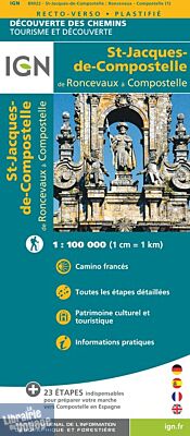 I.G.N - Carte - Collection Découverte des chemins - St Jacques de Compostelle - de Roncevaux à Compostelle