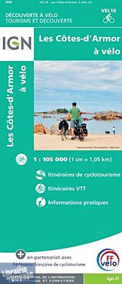 I.G.N - Carte - Découverte à vélo ref.VEL10 - Les Côtes d'Armor à Vélo