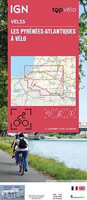 I.G.N - Carte - Découverte à vélo ref.VEL15 - Les Pyrénées-Atlantiques à Vélo