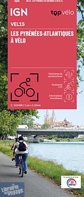 I.G.N - Carte - Découverte à vélo ref.VEL15 - Les Pyrénées-Atlantiques à Vélo