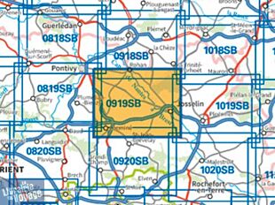 I.G.N - Carte au 1-25.000ème - Série bleue - 0919 SB - Locminé - Josselin