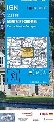 I.G.N - Carte au 1-25.000ème - Série bleue - 1118 SB - Montfort-sur-Meu - Montauban-de-Bretagne