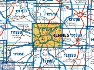 I.G.N - Carte au 1-25.000ème - Série bleue - 1218 SB - Rennes - Cesson-Sévigné - Liffré