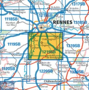I.G.N - Carte au 1-25.000ème - Série bleue - 1219 SB - Bruz - Janzé