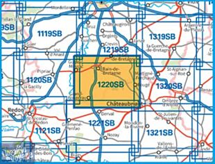 I.G.N - Carte au 1-25.000ème - Série Bleue - 1220 SB - Bain-de-Bretagne - Rougé