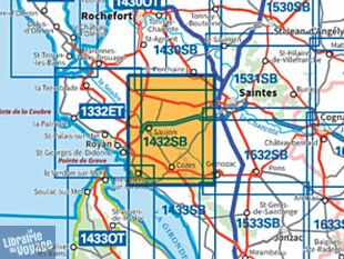 I.G.N - Carte au 1-25.000ème - Série bleue - 1432 SB - Saujon - Cozes