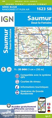 I.G.N - Carte au 1-25.000ème - Série Bleue - 1623 SB - Saumur - Doué-la-Fontaine