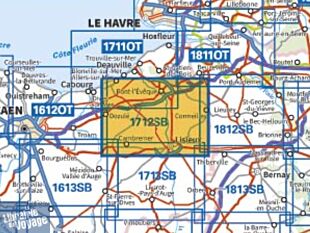 I.G.N - Carte au 1-25.000ème - Série bleue - 1712 SB - Lisieux - Cambremer