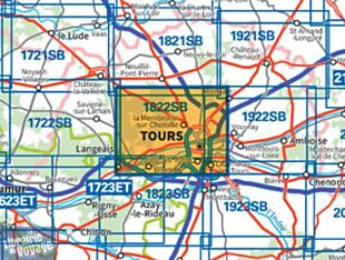 I.G.N - Carte au 1-25.000ème - Série bleue - 1822 SB - Tours - Langeais
