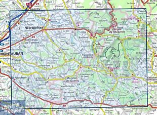 I.G.N - Carte au 1-25.000ème - Série bleue - 2141SB - Nègrepelisse - Monclar-De-Quercy
