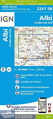 I.G.N - Carte au 1-25.000ème - Série bleue - 2241SB - Albi - Cordes-sur-Ciel