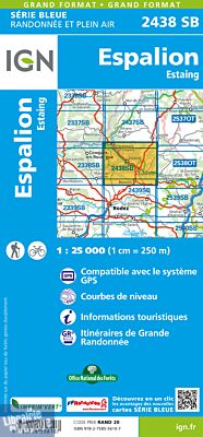 I.G.N - Carte au 1-25.000ème - Série Bleue - 2438 SB