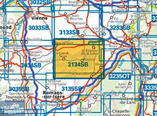 I.G.N - Carte au 1-25.000ème - Série bleue - 3134 SB - Saint-Etienne-de-Saint-Geoirs - Le Grand-Serre