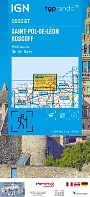 I.G.N - Carte au 1-25.000ème - TOP 25 - 0515 ET - Saint-Pol-de-Léon - Roscoff - Kerlouan - île de Batz
