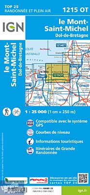 I.G.N - Carte au 1-25.000ème - TOP 25 - 1215 OT - Le Mont-Saint-Michel - Dol-de-Bretagne