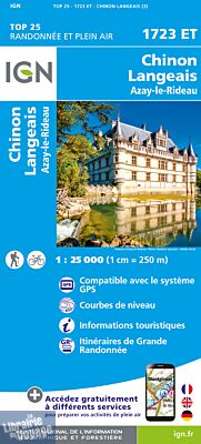 I.G.N - Carte au 1-25.000ème - TOP 25 - 1723 ET - Chinon - Langeais - Azay-Le-Rideau