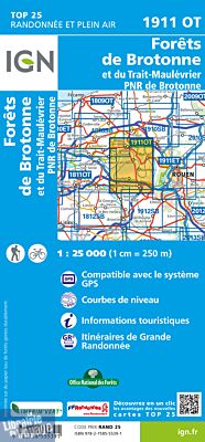 I.G.N - Carte au 1-25.000ème - TOP 25 - 1911 OT - Forêts de Brotonne et du Trait-Maulévrier - PNR de Brotonne
