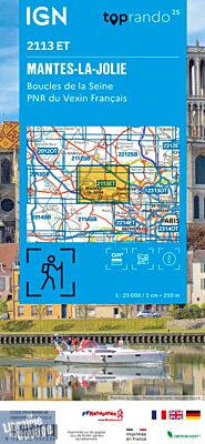 I.G.N - Carte au 1-25.000ème - TOP 25 - 2113ET - Mantes-La-Jolie - Boucles de la Seine - PNR du Vexin Français