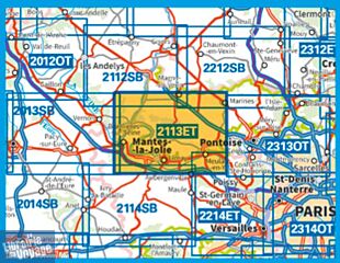 I.G.N - Carte au 1-25.000ème - TOP 25 - 2113ET - Mantes-La-Jolie - Boucles de la Seine - PNR du Vexin Français
