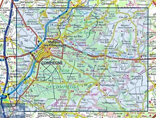 I.G.N - Carte au 1-25.000ème - TOP 25 - 2511OT - Forêt de Compiègne - Forêt de Laigue