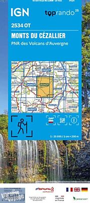I.G.N - Carte au 1-25.000ème - TOP 25 - 2534 OT - Monts du Cézallier - PNR des Volcans d'Auvergne